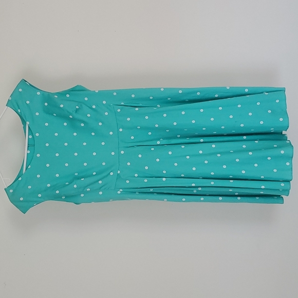 Joules Dresses Joules Teal And White Polka Dotted Party Dress